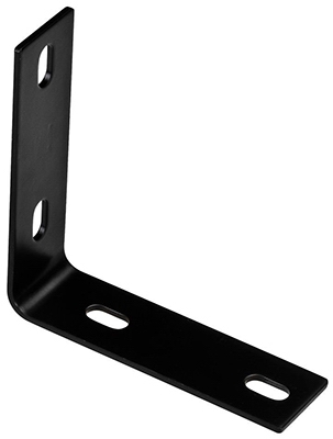 Corner Brace, Black Steel, 5.1-In.