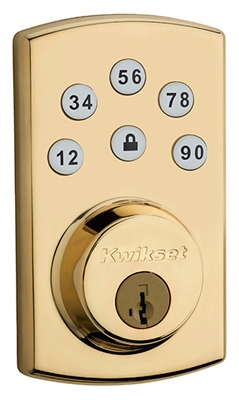 Power Keyless Entry Deadbolt, Brass