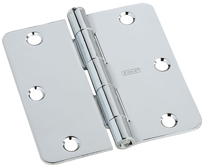 Door Hinge, Interior, Polished Chrome, 3.5-In.