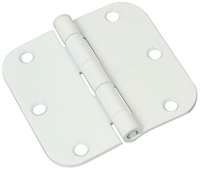 Door Hinge, Interior, Round-Edge, Prime Coat, 3.5-In.