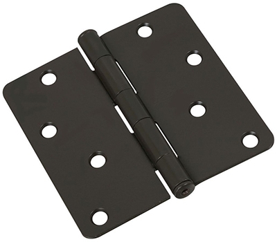 Door Hinge, Interior, Oil-Rubbed Bronze, 4-In.