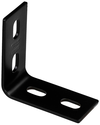 Corner Brace, Black Steel, 3.1-In.