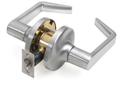 Passage Lever, Brushed Chrome, 2.75-In. Backset