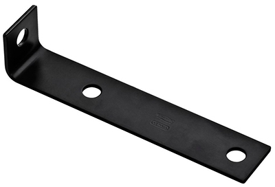 Corner Brace, Black Steel, 7.5-In.