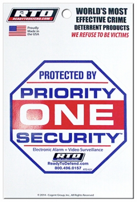 Home Security Window Decal - Priority One Home Security