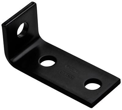 Corner Brace, Black Steel, 3.5-In.