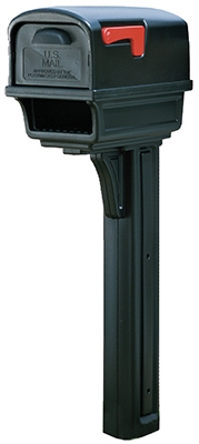 Gentry Mailbox & Newspaper Holder, Black Plastic, 50 x 11.5 x 21.7-In.