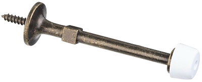 Door Stop, Rigid, Antique Brass, 3-In.