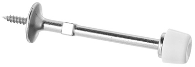 Door Stop, Rigid, Satin Nickel, 3-In.