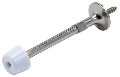 Door Stop, Rigid, Satin Chrome, 3-In.