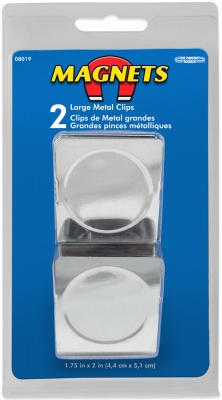Large metal magnetic clips, 2 inch X 1.75 inch, 2 pieces