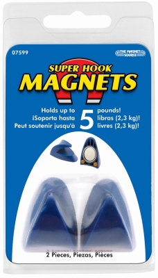 Magnet Hooks With Gripper Pads, 2-Pk.