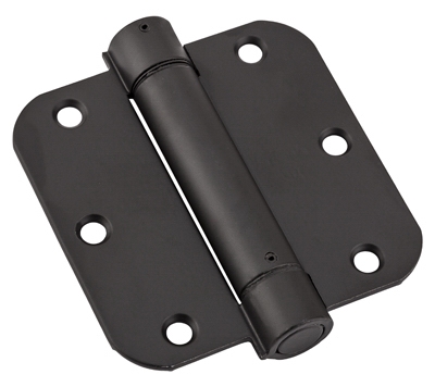 Spring Door Hinge, Adjustable, Bronze, 3.5-In.