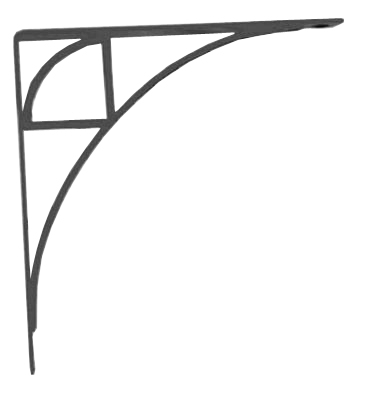 8-Inch Black Decorative Steel Shelf Bracket