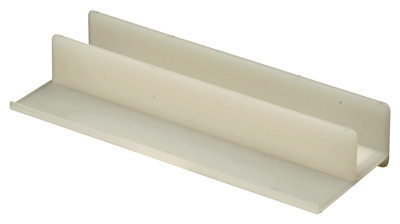Shower Door Bottom Center Guide, White, 4-1/16 In.