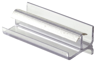 Shower Door Bottom Guide, Clear Vinyl, 3-In.