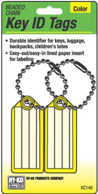 Key I.D. Tag, Ball Chain, 2-Pk.