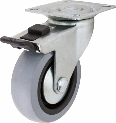 TPR Swivel Caster With Brake, 2-In.