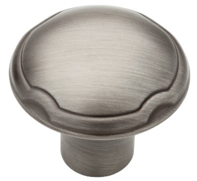Cabinet Knob, Theo Pattern, Heirloom Silver, 1-1/4-In.