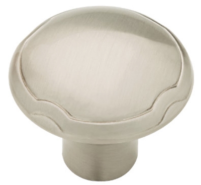 Cabinet Knob, Theo Pattern, Satin Nickel, 1.25-In.