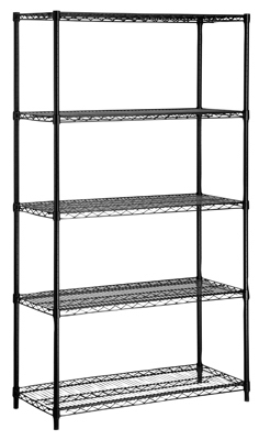 Shelving Unit, Black Steel, 5-Tier