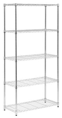 Shelving Unit, Chrome Steel, 5-Tier