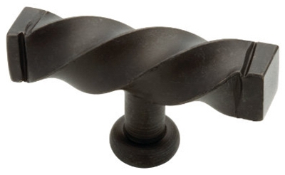 Cabinet Knob, Iron Craft Twist, Wrought Iron, 2.5-In.