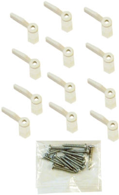 12-Pack White Nylon Screen Turn Buttons