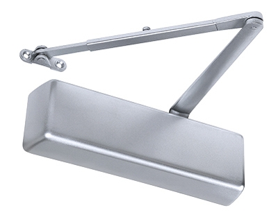 12916 Commercial Door Closer, Aluminum Finish, Adjustable Size 1-6