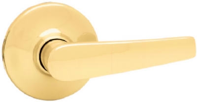 Security Delta Passage Lever, Polished Brass