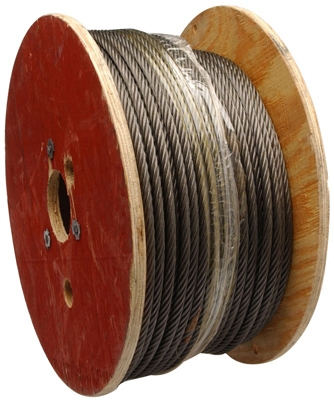 WIRE ROPE,5/16X500',6X19 Fiber Cre black