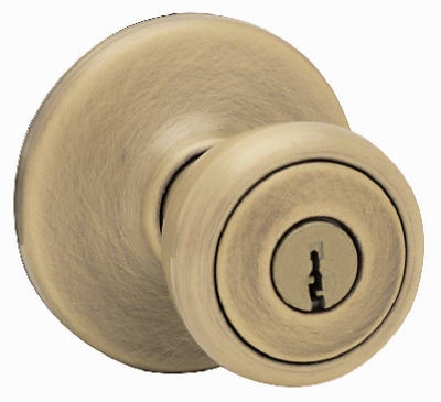 Security Tylo Entry Lockset, Antique Brass