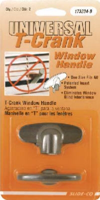 Casement Window  inchT inch Crank Handles, Die-Cast Bronze, 2-Pk.