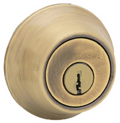 Security Double-Cylinder Deadbolt, Antique Brass