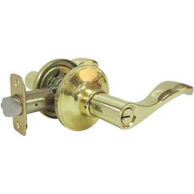 Reversible Naples Entry Lever Lockset, Polished Brass