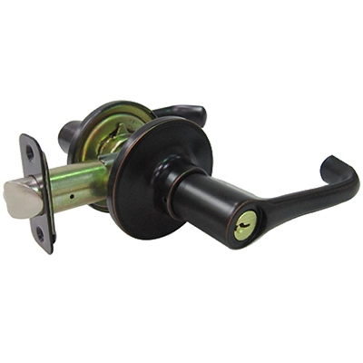 Reversible Milano Entry Lever Lockset, Aged Bronze