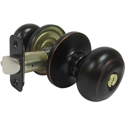 Verona Fancy Mushroom Entry Knob Sets, Aged Bronze