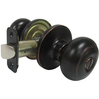 Verona Fancy Mushroom Privacy Knob Set, Aged Bronze