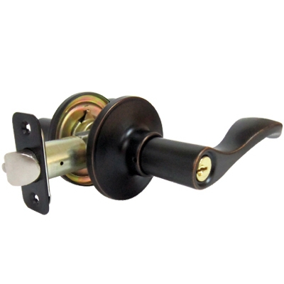 Reversible Naples Entry Lever Lockset, Aged Bronze