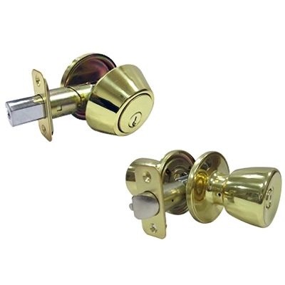 Combination Lockset, Polished Brass