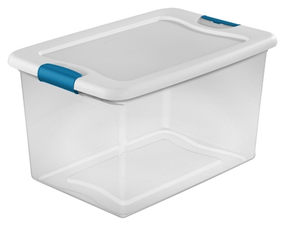 Storage Box With Latch Lid, Clear, 64-Qt., Must Purchase in Quantities of 6