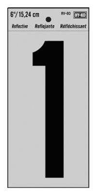 Adhesive Reflective Number 1, Vinyl, 6-In.