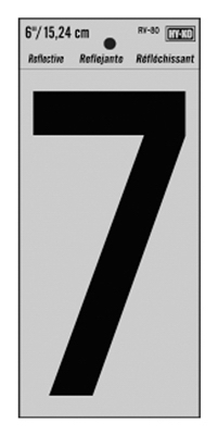 Adhesive Reflective Number 7, Vinyl, 6-In.