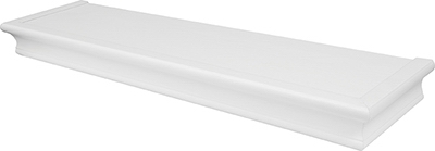 Floating Shelf, Beveled Design, White, 24-In.