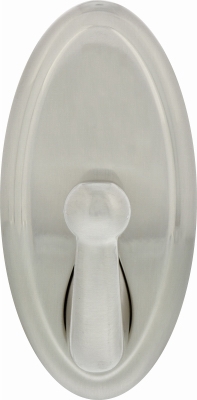 Decorative Hook, Satin Nickel, Oval, Holds 25-Lbs.