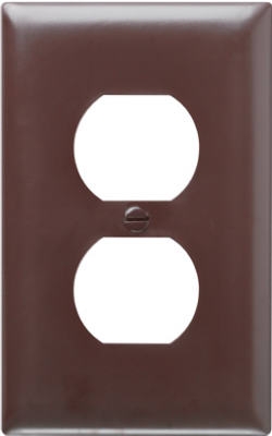 Wall Plate, 1 Gang, Brown Nylon