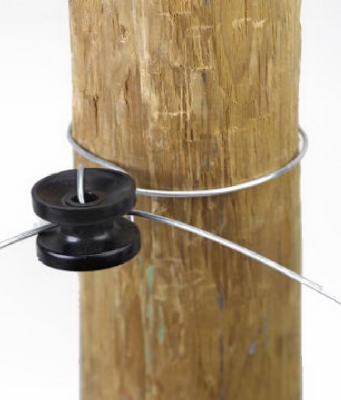 Electric Fence Insulator, High-Strain Corner & End Post, Black, 10-Pk.