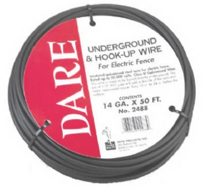 Underground & Hook-Up Wire For Electric Fence, Polyethylene Over Steel, 20,000-Volt, 50-Ft.
