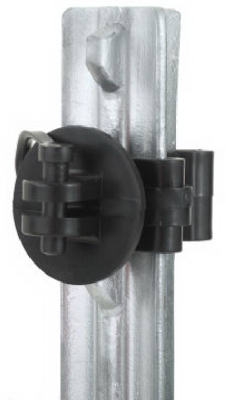 Electric Fence Insulator, T-Post Pinlock, Black, 25-Pk.