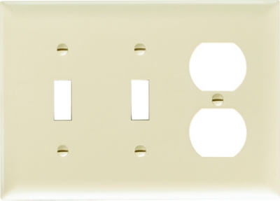 Ivory 2-Toggle & 2-Duplex Urea Wall Plate